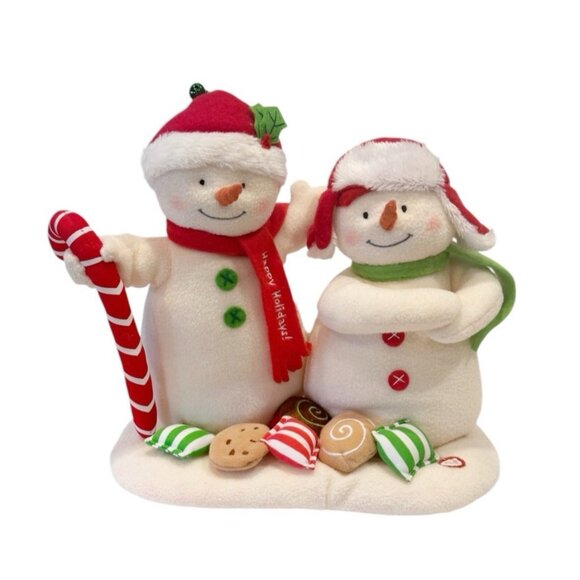 Hallmark Jingle Pals Seasons Treatings Singing Dancing Snowman Plush Duo 2008 - Picture 8 of 8